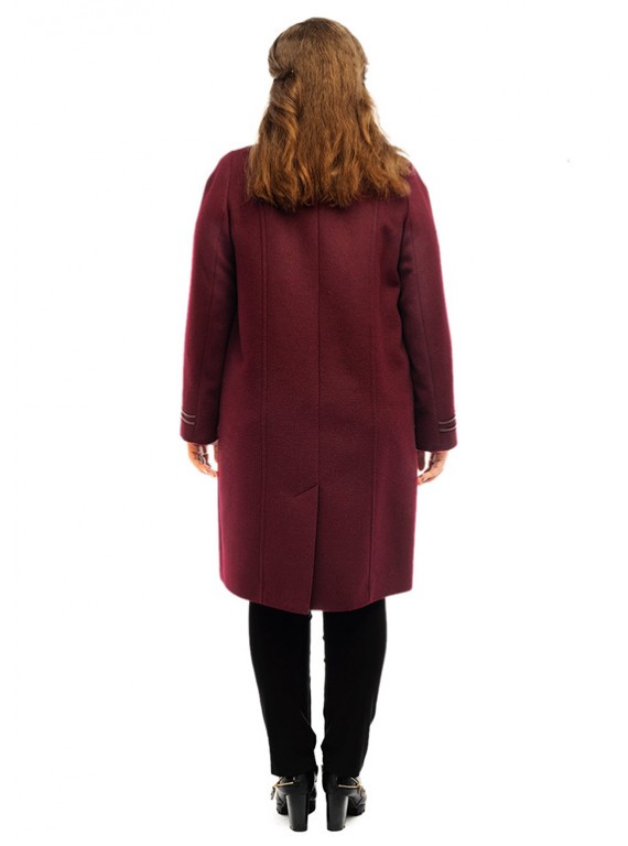 Т-1075/Б Женское пальто бордового цвета