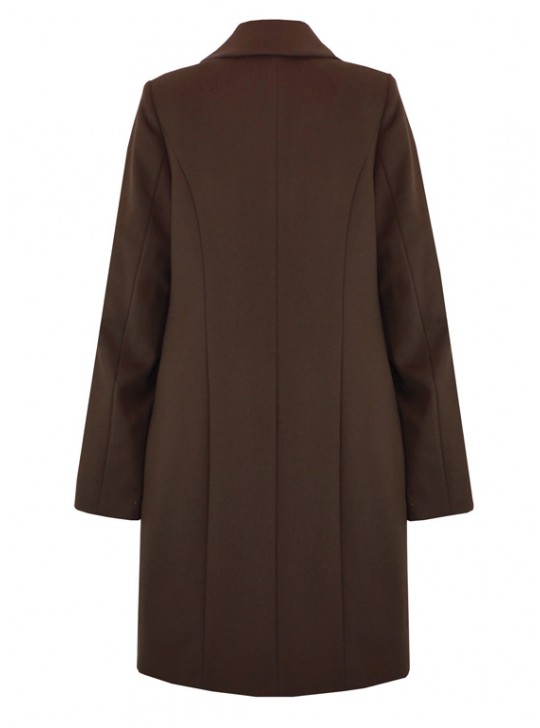 С-1060 Женское классическое коричневое пальто 